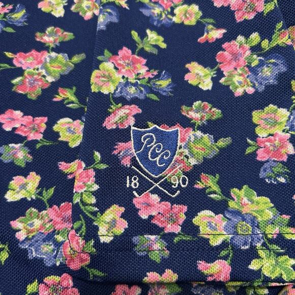 Men's RLX RALPH LAUREN Golf Polo XL BLUE Floral 1890 PCC Golf Logo - Picture 5 of 9